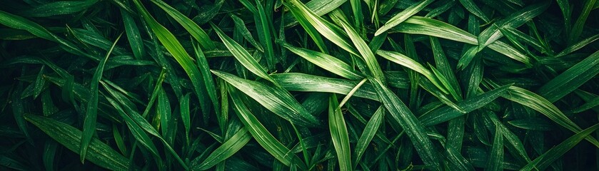 Obraz premium Lush Green Blades of Grass Close-Up