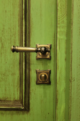 old vintage door and door handle