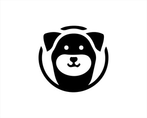 Dog logo design vector illustration. Black and white dog logo template