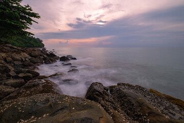 Beautiful sunset time near the beach at Khao Lake national park, Thailand