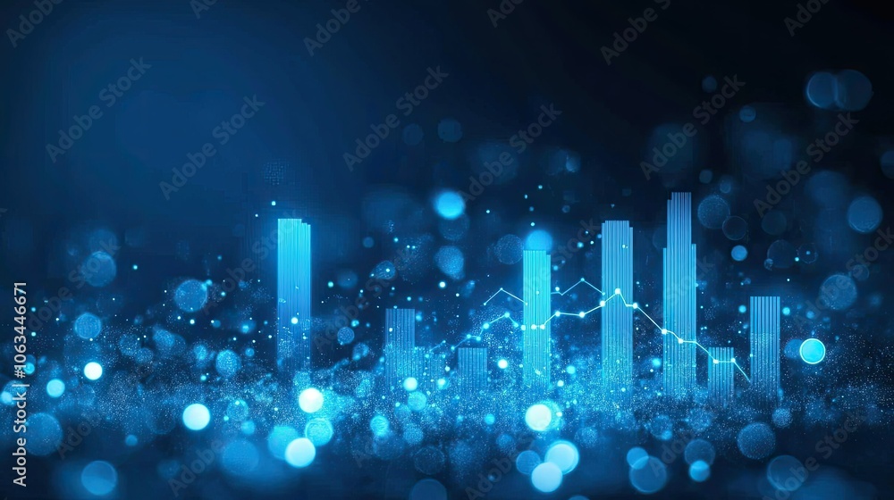 Poster blue abstract data visualization background