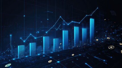 Naklejka premium Modern Data Analytics and Financial Growth Visualization