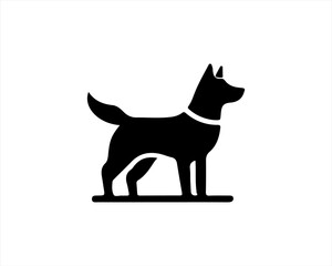 
Dog logo design icon symbol vector illustration. Silhouette simple. Animal logo.