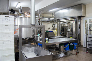 Industrial Dairy Production Facility.Industrial Manufacturing Process.
