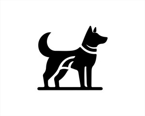 
Dog logo design icon symbol vector illustration. Silhouette simple. Animal logo.