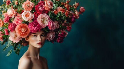 A woman with a flower crown on her head