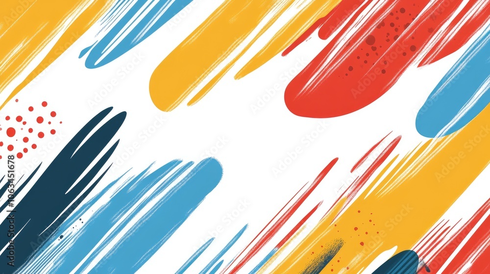 Poster A background filled with colorful diagonal stripes and angular shapes, representing abstract dynamism and movement.