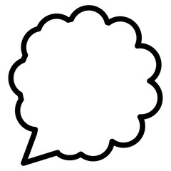 Bubble Speech Symbol Icon Vector. Empty space for text. Stroke rectangle speech, icon for your web site design, logo, app, UI, dialog bubble for comic, book, poster, illustration, etc.