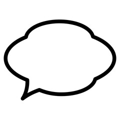 Bubble Speech Symbol Icon Vector. Empty space for text. Stroke rectangle speech, icon for your web site design, logo, app, UI, dialog bubble for comic, book, poster, illustration, etc.