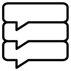 Bubble Speech Symbol Icon Vector. Empty space for text. Stroke rectangle speech, icon for your web site design, logo, app, UI, dialog bubble for comic, book, poster, illustration, etc.