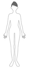 女性　全身　線画