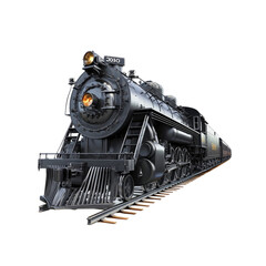 Obraz premium Vintage Steam Locomotive Train on Tracks