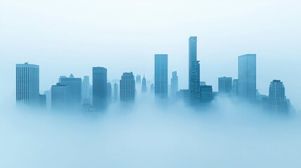 Urban Haze and Dust Over a City Skyline