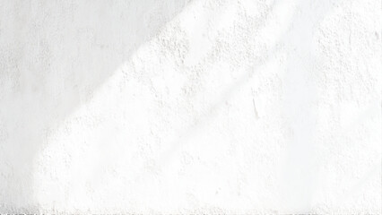 White mortar crack and hole on the wall use for background and texture copy space with design. Abstract Shadow. blurred background. gray leaves that reflect concrete walls on a white wall surface for 