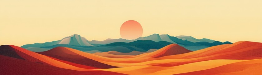 Fototapeta premium Exploring the beauty of minimalist abstract landscapes with desert colors a journey through warm hues and simplistic forms