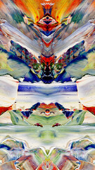 Fototapeta premium Abstract art background . Hand painting artwork . Canvas . 