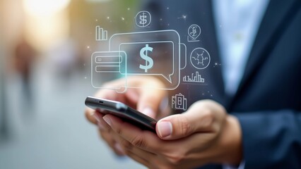 Mobile phone with transparent banking elements