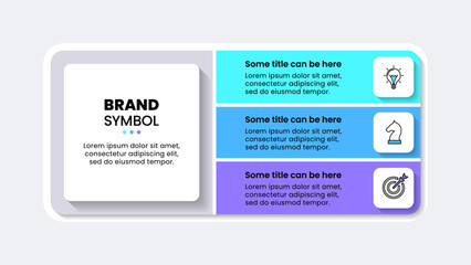 Infographic template. Banner with 3 steps and icons