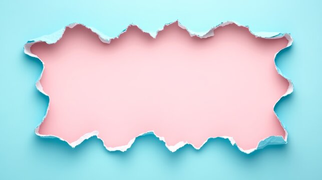 Pink ripped torn paper edge background texture design template. empty space for text or image. grunge abstract frame border. blank backdrop wallpaper.