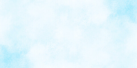 Grunge tint light blue watercolor abstract background, Aquarelle paint paper textured, blue sky with clouds,  Sky Nature Landscape Background, sky background with white fluffy clouds.