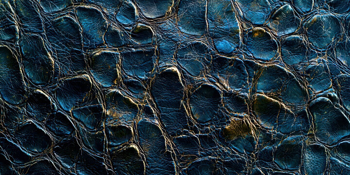 A blue and gold leather texture with a lot of detail