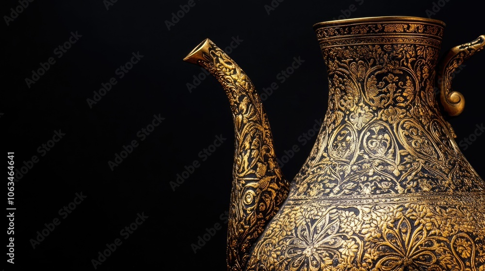 Aufkleber ornate teapot with intricate patterns and design