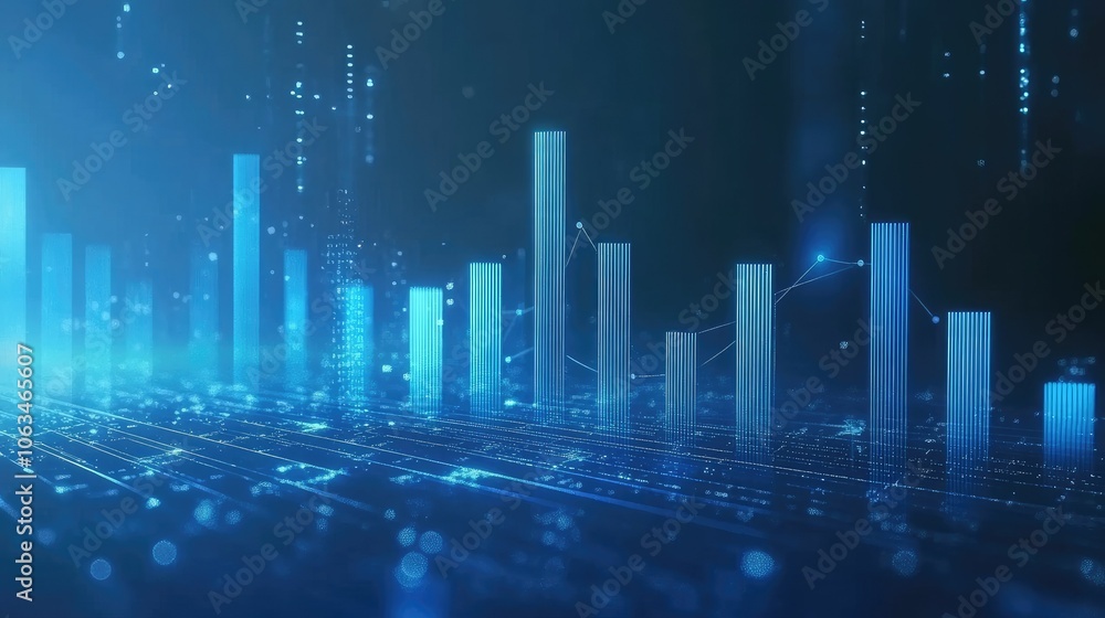 Aufkleber futuristic data visualization with blue elements