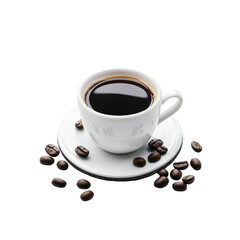 Cup of Coffee with Coffee Beans