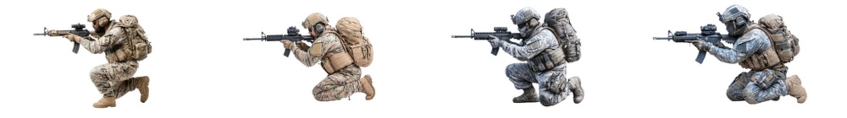 Transparent background with a soldier holding a weapon