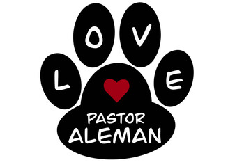 Vector of a dog paw print with the word 