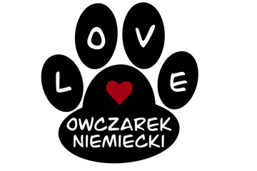 Vector of a dog paw print with the word 