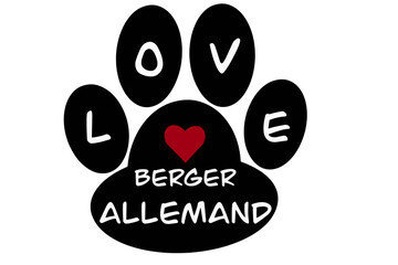 Vector of a dog paw print with the French word 