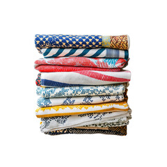 Stack of Colorful Fabric Towels
