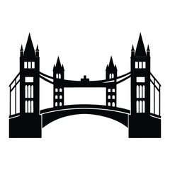  London Bridge vector Silhouette on white background