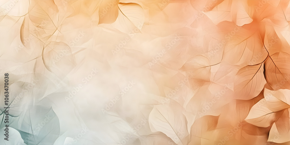 Poster autumn leaves blend softly in warm hues, creating a serene and abstract background that evokes a sen