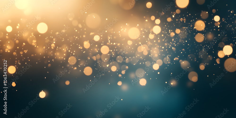 Aufkleber abstract background with shimmering gold and blue particles creating a dreamy atmosphere and a sense
