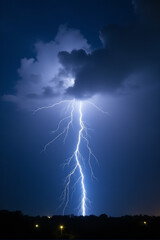 lightning in the night sky