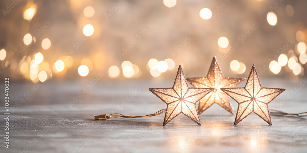 Poster a beautiful abstract background featuring sparkling stars illuminated by warm lights creating a fest