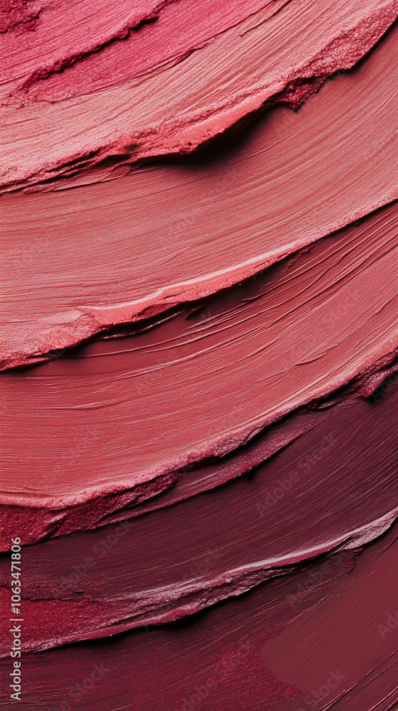 Poster minimalistic photo of lipstick in rich vibrant colors showcasing texture and depth in a smooth compo