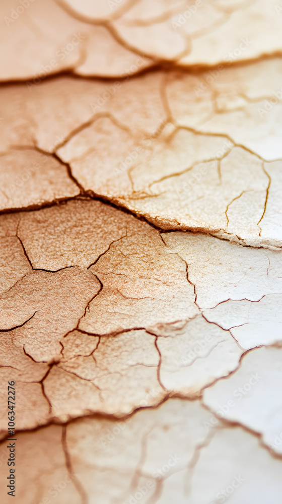 Poster cracked texture of dry earth in warm tones creates a minimalistic and artistic background ideal for 