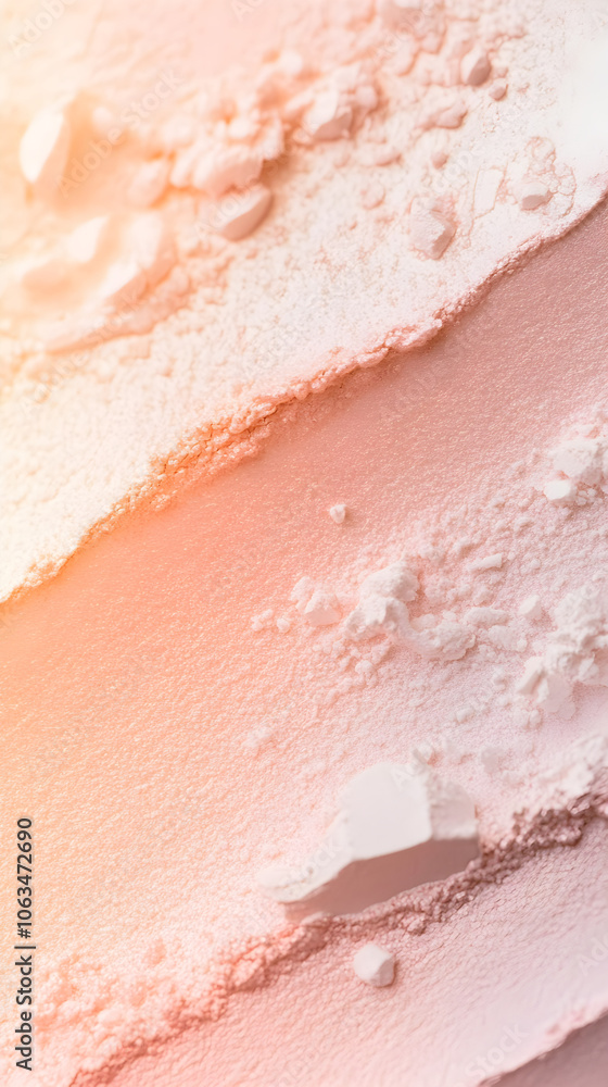 Poster minimalistic photo of eyeshadow featuring soft pastel colors and textures, creating an artistic and 
