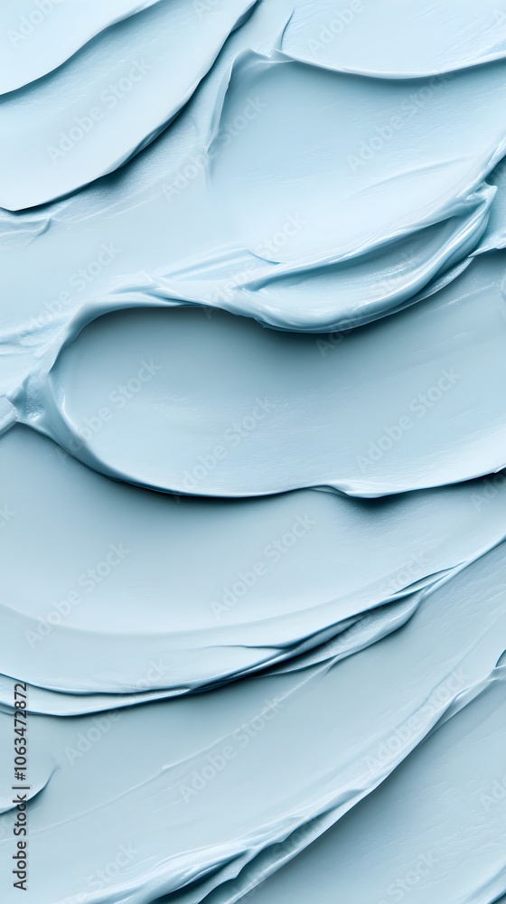 Poster minimalistic photo of smooth blue eyeshadow swirls creating an elegant and artistic texture for beau