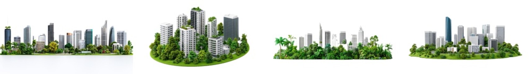Fototapeta premium On a transparent background, a city neighbourhood is being built