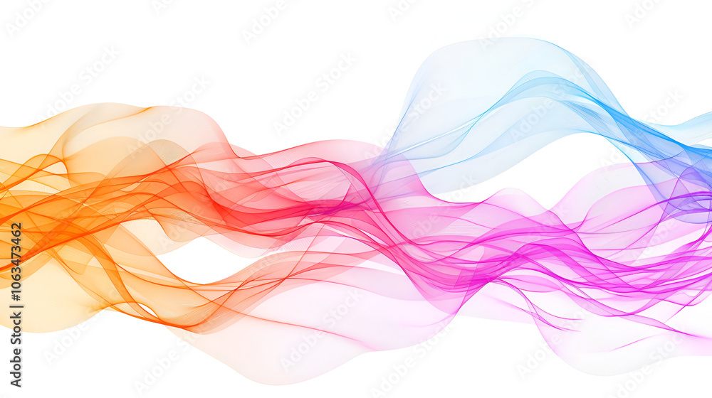 Poster abstract multicolored smoke on a white background ,colorful abstract wave lines background for prese
