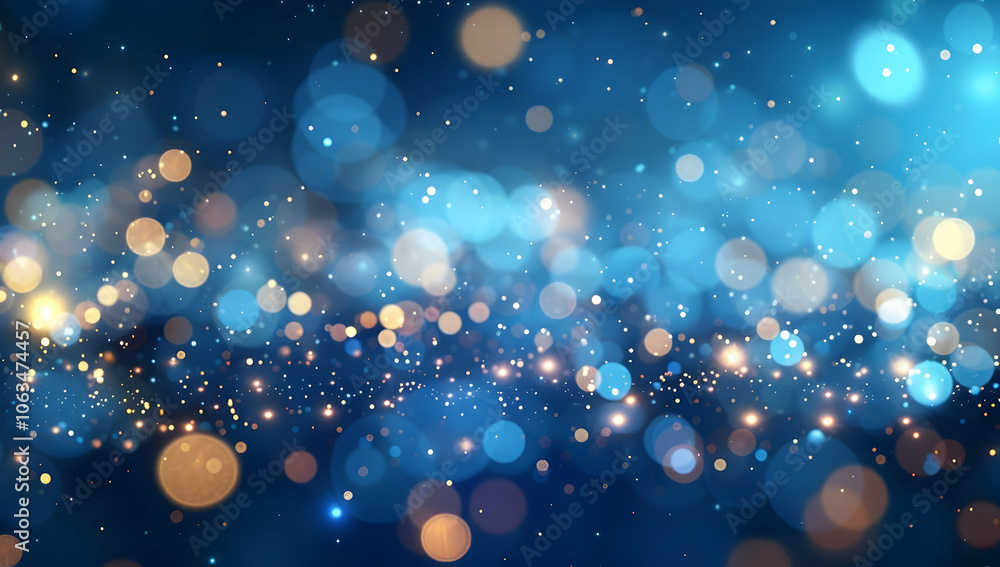 Aufkleber abstract blue glowing particles background with a bokeh effect
