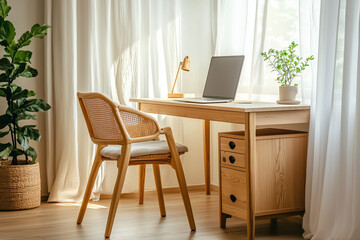 Fototapeta premium Japanese Minimal home office 