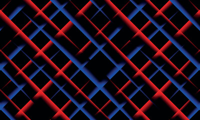 Technology red and blue background. Futuristic neon light. High speed glowing lines. Laser rays.