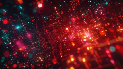 Obraz premium Vibrant Abstract Digital Background with Light Effects