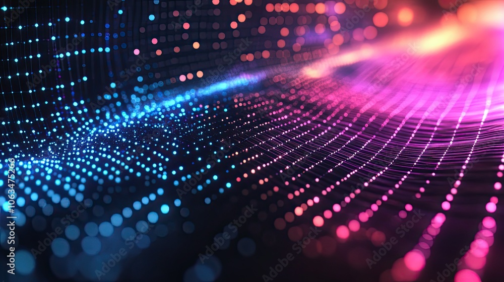 Poster colorful abstract digital data visualization