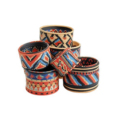 Colorful Woven Bracelets with Geometric Patterns